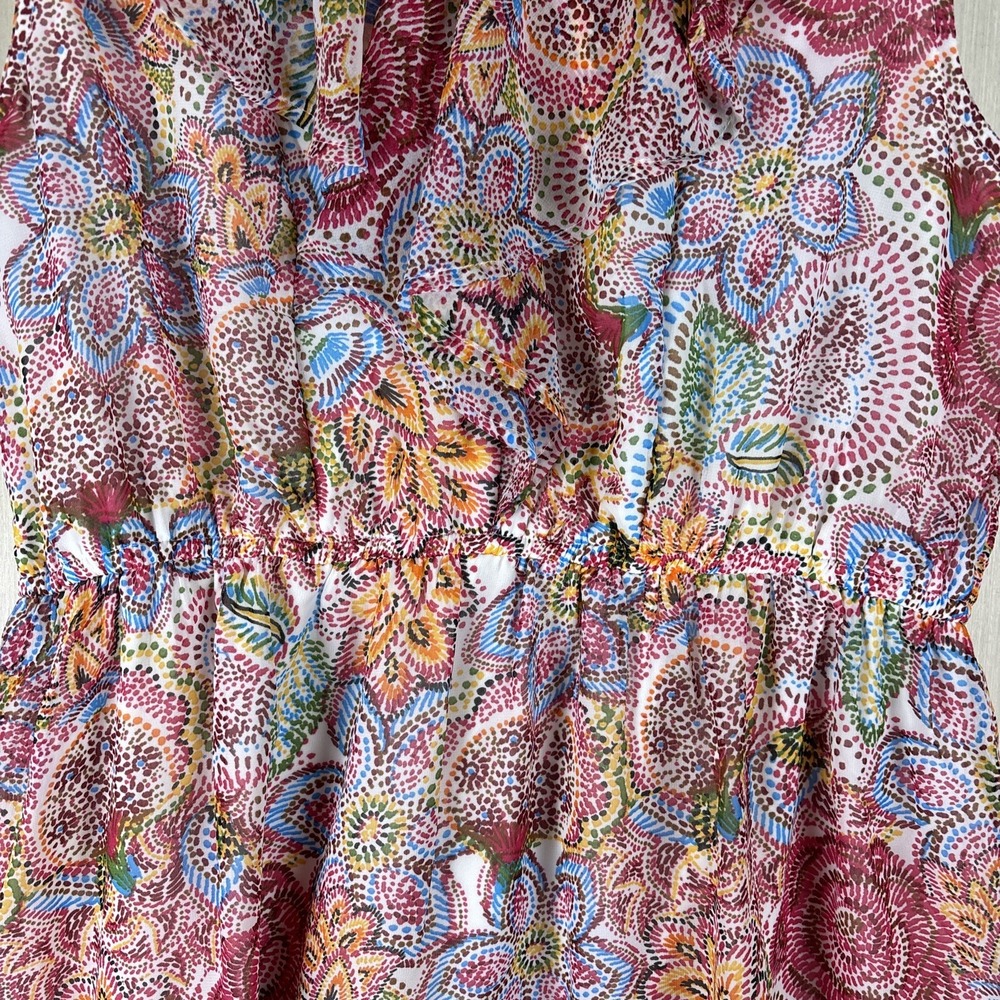 Floral Paisley Sleeveless Day Dress - Pink Multi - Picture 3 of 13